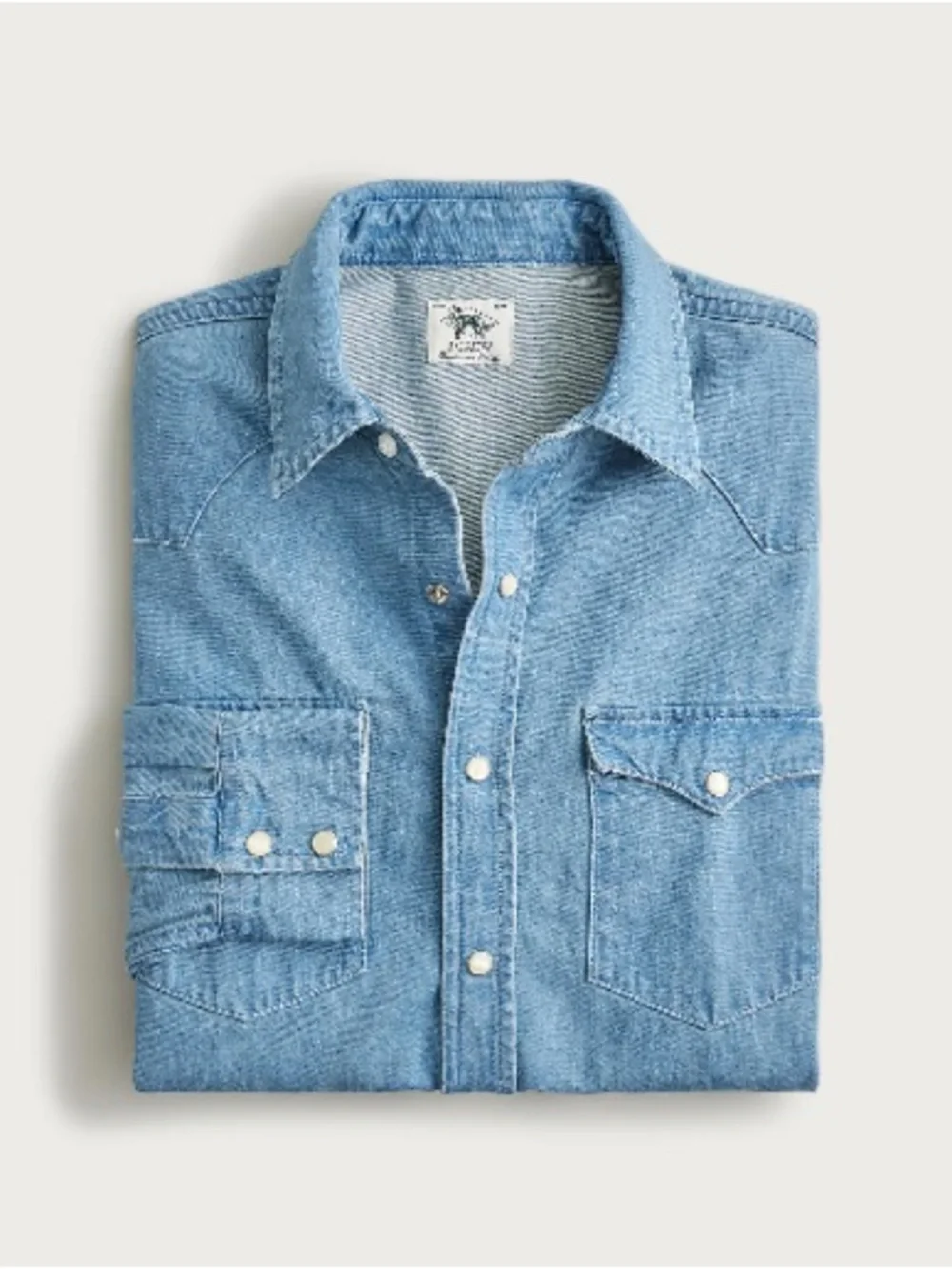 J. Crew Light Blue Midweight Denim Button-Down Western Shirt